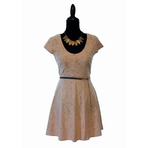 Want and Need Lace Overlay Skater Dress